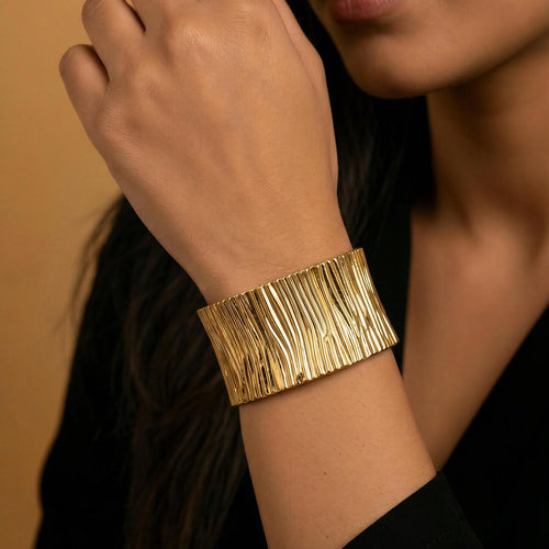Verona Statement Gold Cuff – 18K gold-plated stainless steel cuff