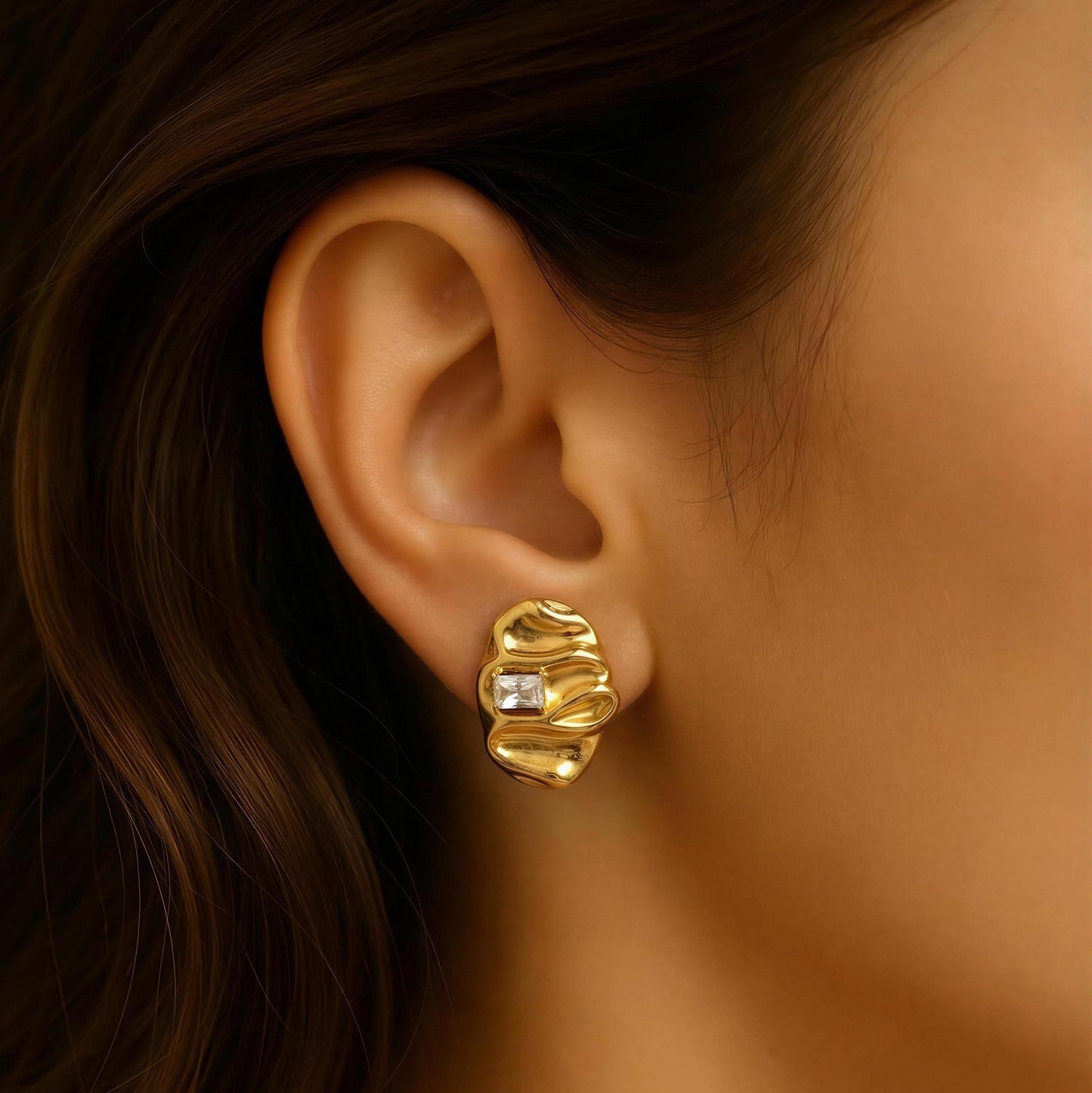 Elara Crystal Sculpt Studs