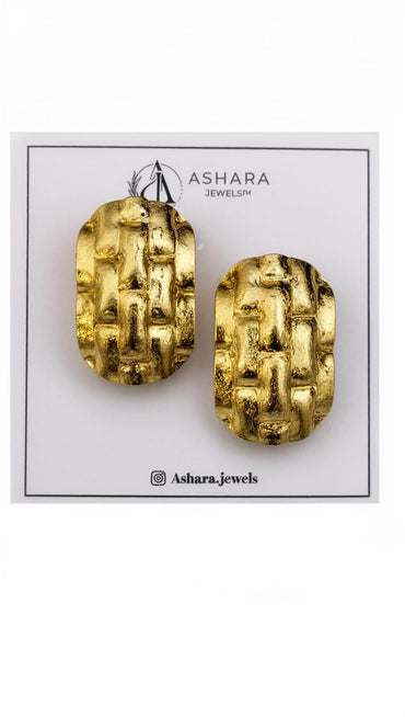 Verona Textured Gold Studs