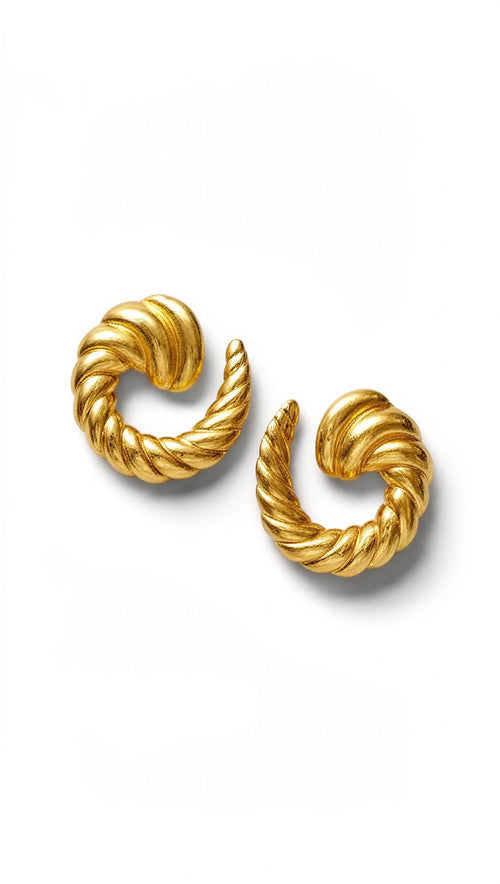 Velora Twist Earrings – 18K gold-plated stainless steel hoop earrings