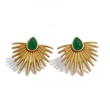Elara Emerald Rays Earrings