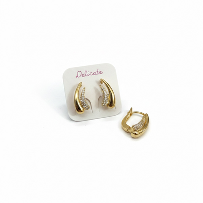 Celeste Crystal Twist Huggie Earrings