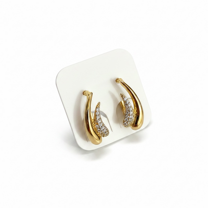 Celeste Crystal Twist Huggie Earrings