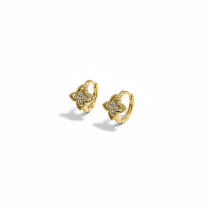 Vintage Clover Huggie Earrings