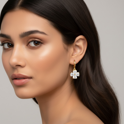Crystal Bloom Drop Earrings