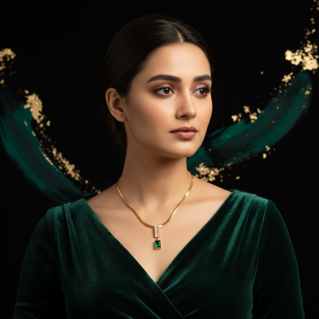 Emerald Glow Pendant Necklace