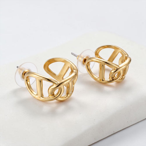 Sculpted Knot Stud Earrings – 18K gold-plated stainless steel stud earrings