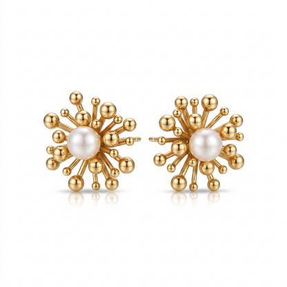 Solara Pearl Burst Stud Earrings