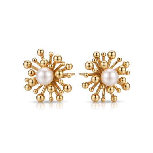 Solara Pearl Burst Stud Earrings