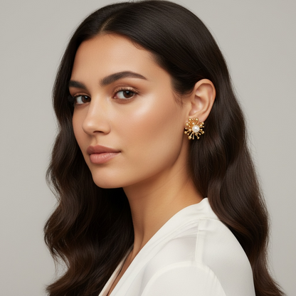 Solara Pearl Burst Stud Earrings