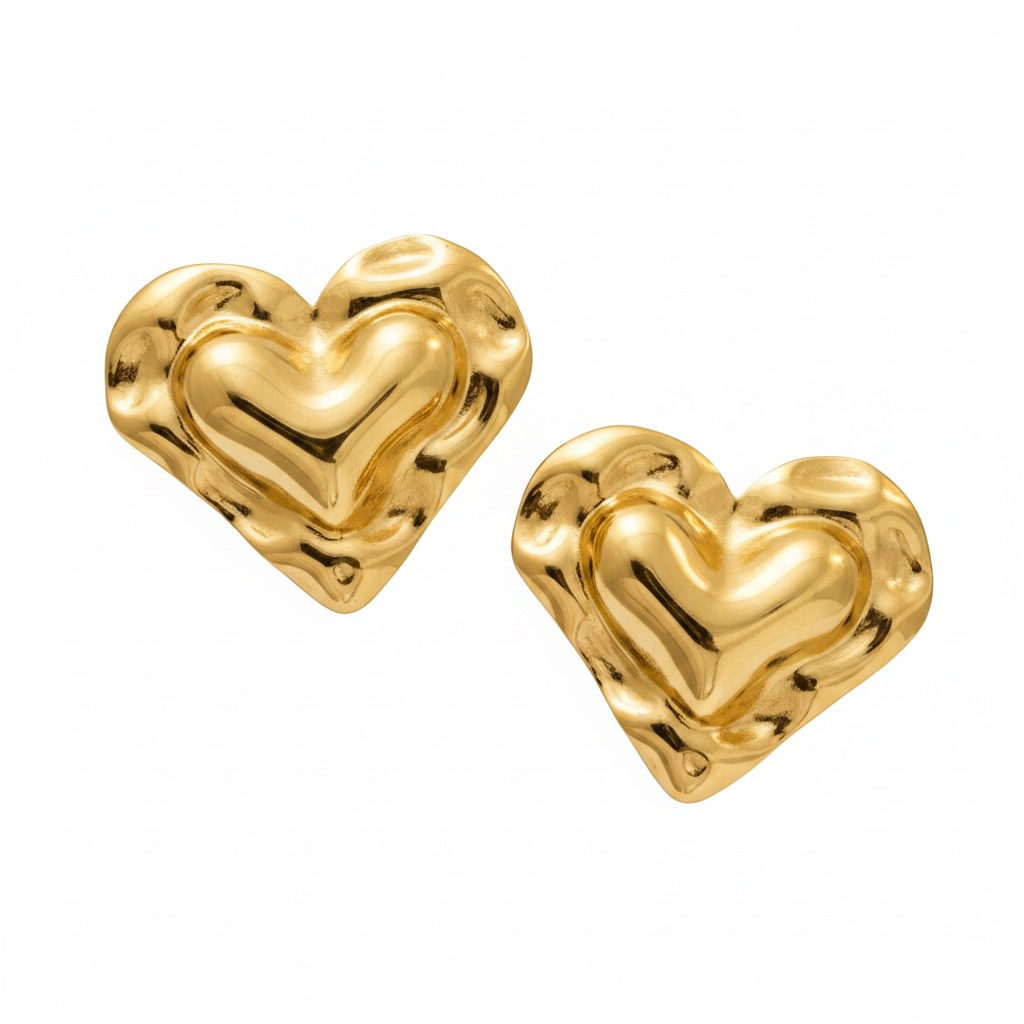 Amora Molten Heart Stud Earrings