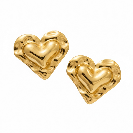 Amora Molten Heart Stud Earrings