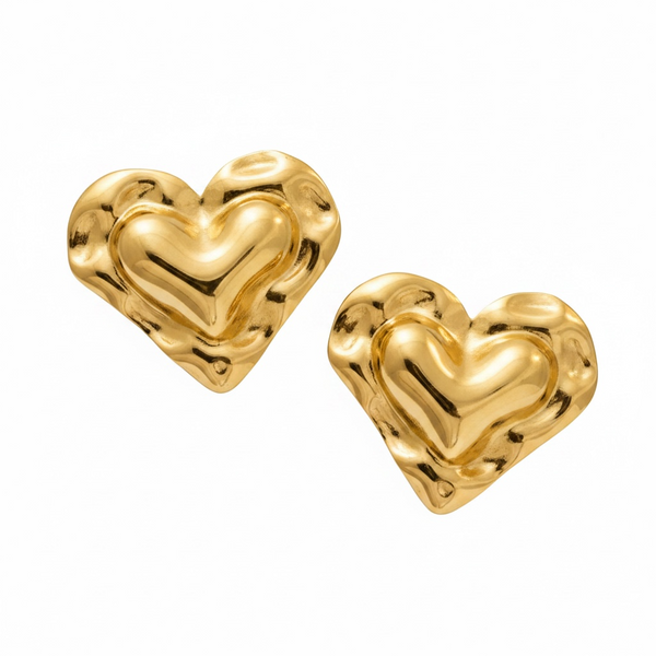 Amora Molten Heart Stud Earrings