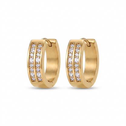 Aurelia Double Row Crystal Hoops