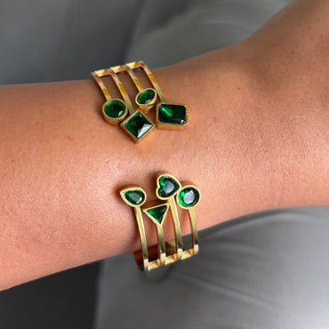 Emerald Luxe Open Cuff Bracelet