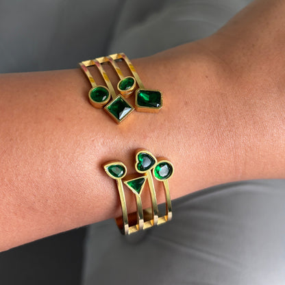Emerald Luxe Open Cuff Bracelet