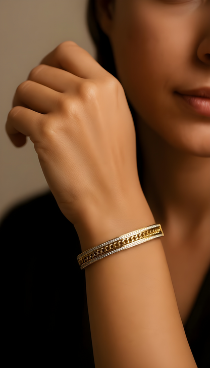 Eterna Dual-Tone Chain Bangle