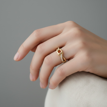Elara Crystal Twist Ring