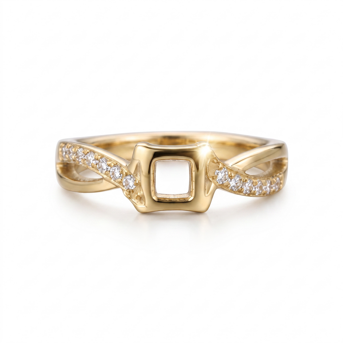 Elara Crystal Twist Ring