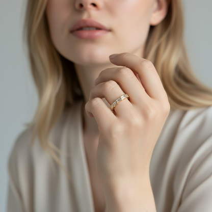 Élan Emerald-Cut Eternity Ringi