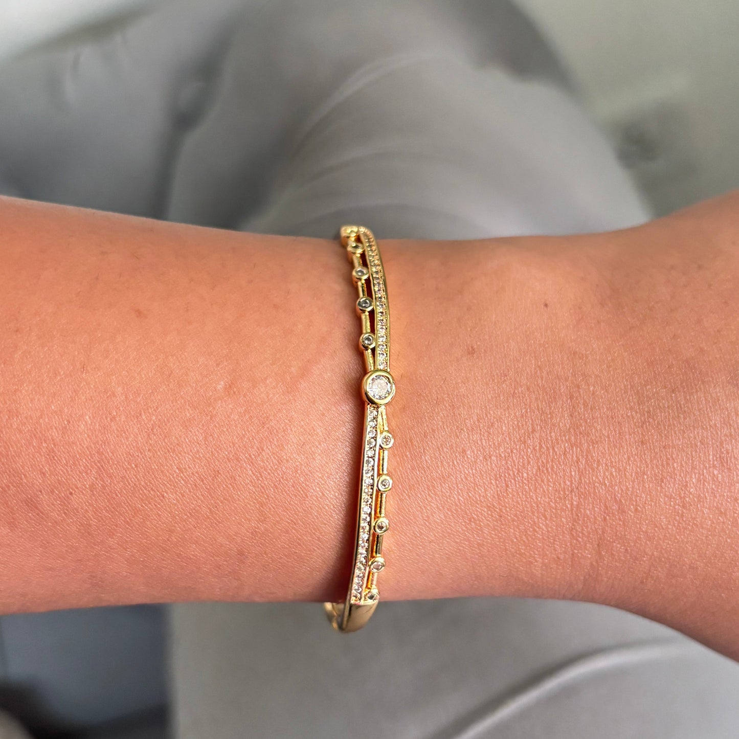 Stellar Orbit CZ Bangle Bracelet
