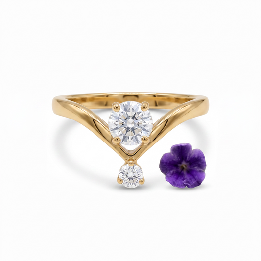 Celeste Duo Crystal Open Ring