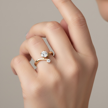 Celeste Duo Crystal Open Ring
