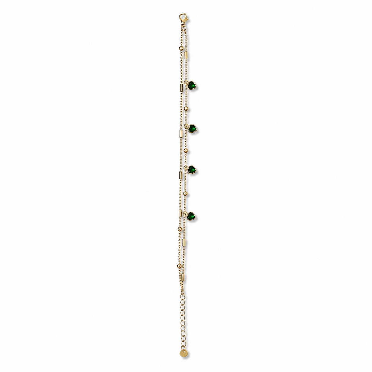 Emerald Heart Layered Bracelet