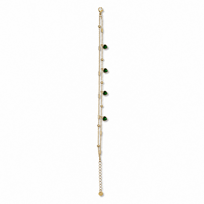 Emerald Heart Layered Bracelet