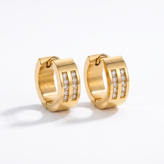 Lumière Crystal Gold Hoops