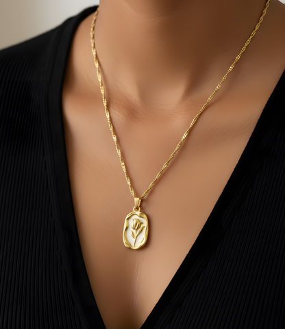 Golden Blossom Pendant Necklace