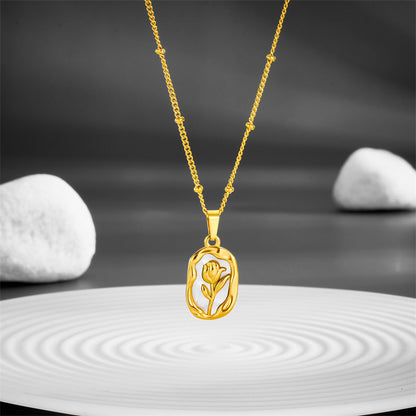 Golden Blossom Pendant Necklace