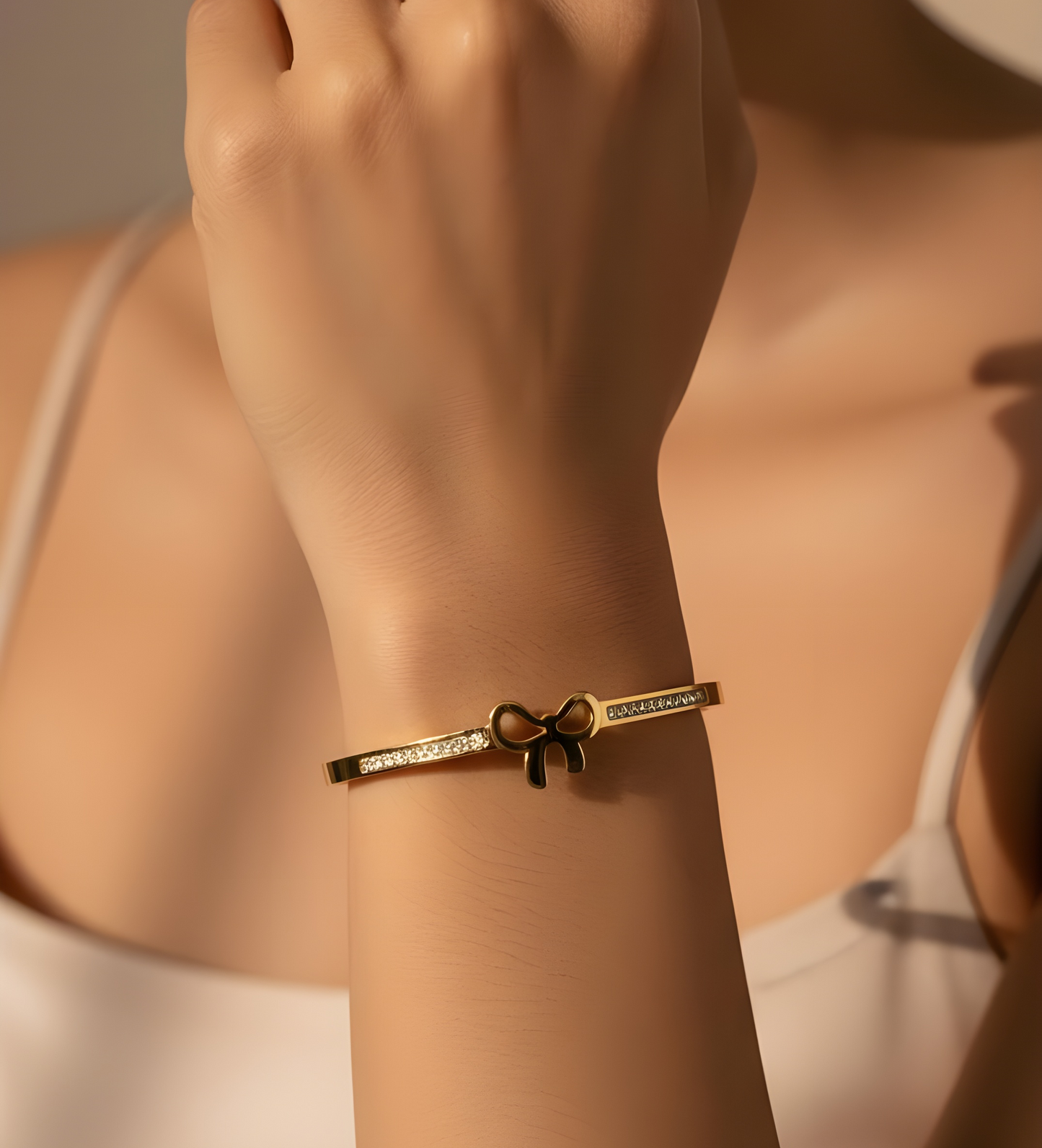 Belle Butterfly Crystal Bangle Bracelet