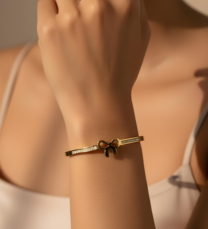 Belle Butterfly Crystal Bangle Bracelet