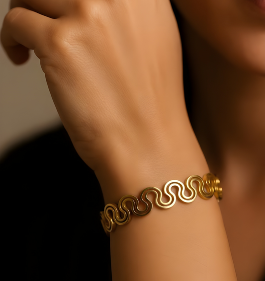 Ashara Golden Wave Bracelet