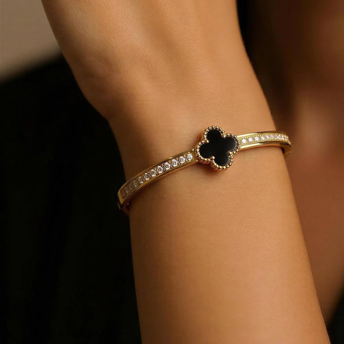 Midnight Clover Luxe Bracelet – 18K gold-plated stainless steel bracelet