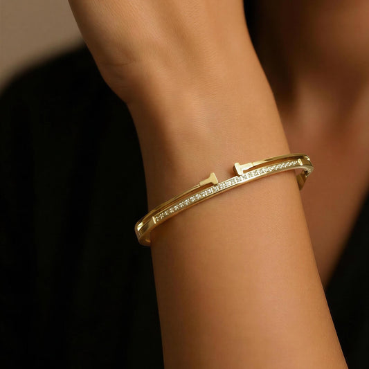 Luxe Zircon Gold-Plated Bracelet -Tiny Wrist