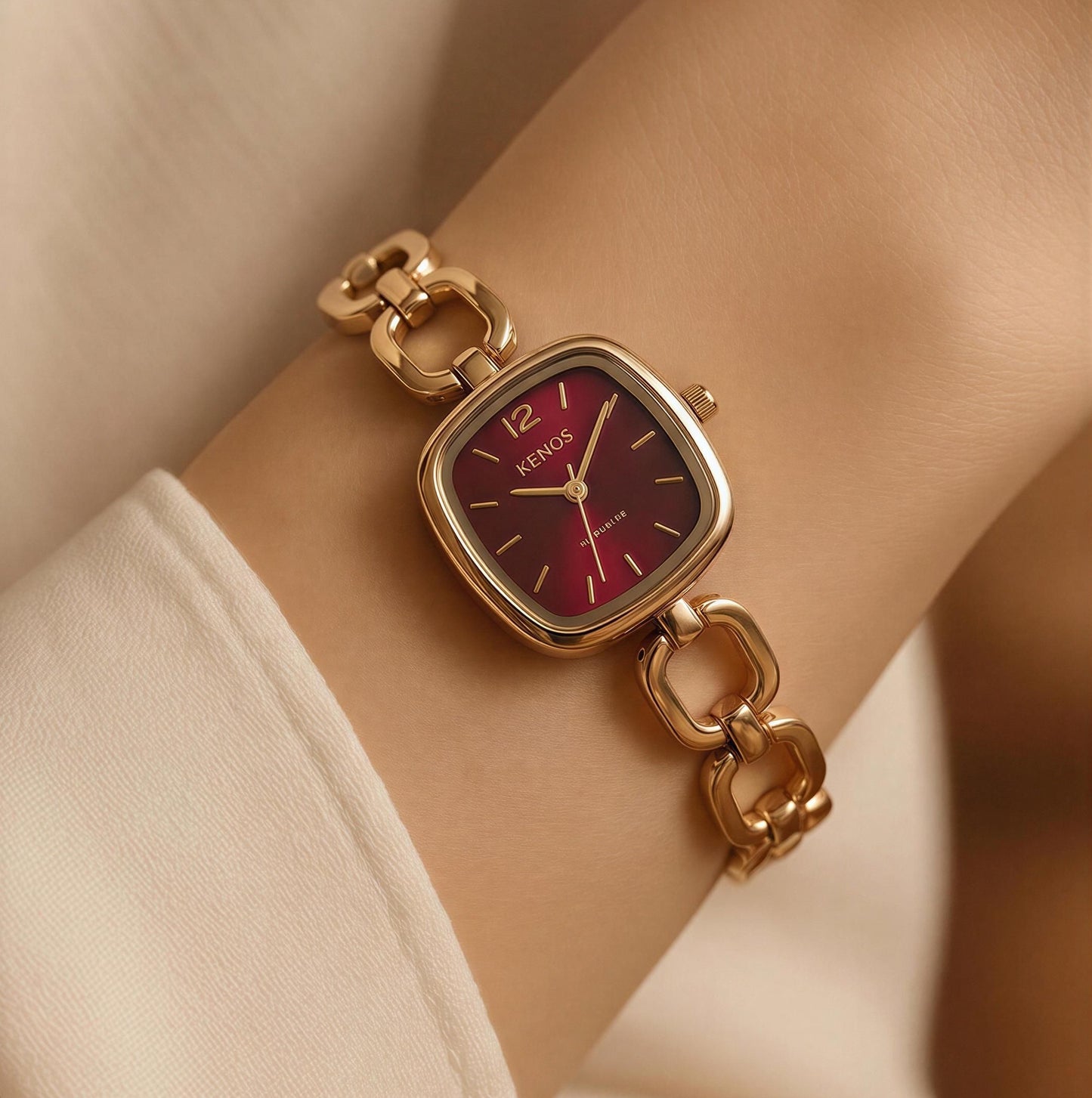 Burgundy Link Luxe Watch