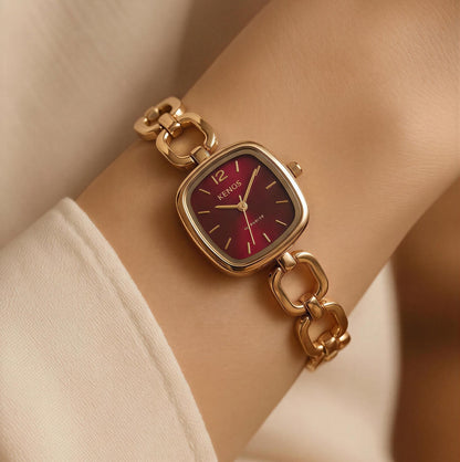 Burgundy Link Luxe Watch