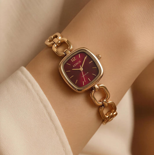 Burgundy Link Luxe Watch