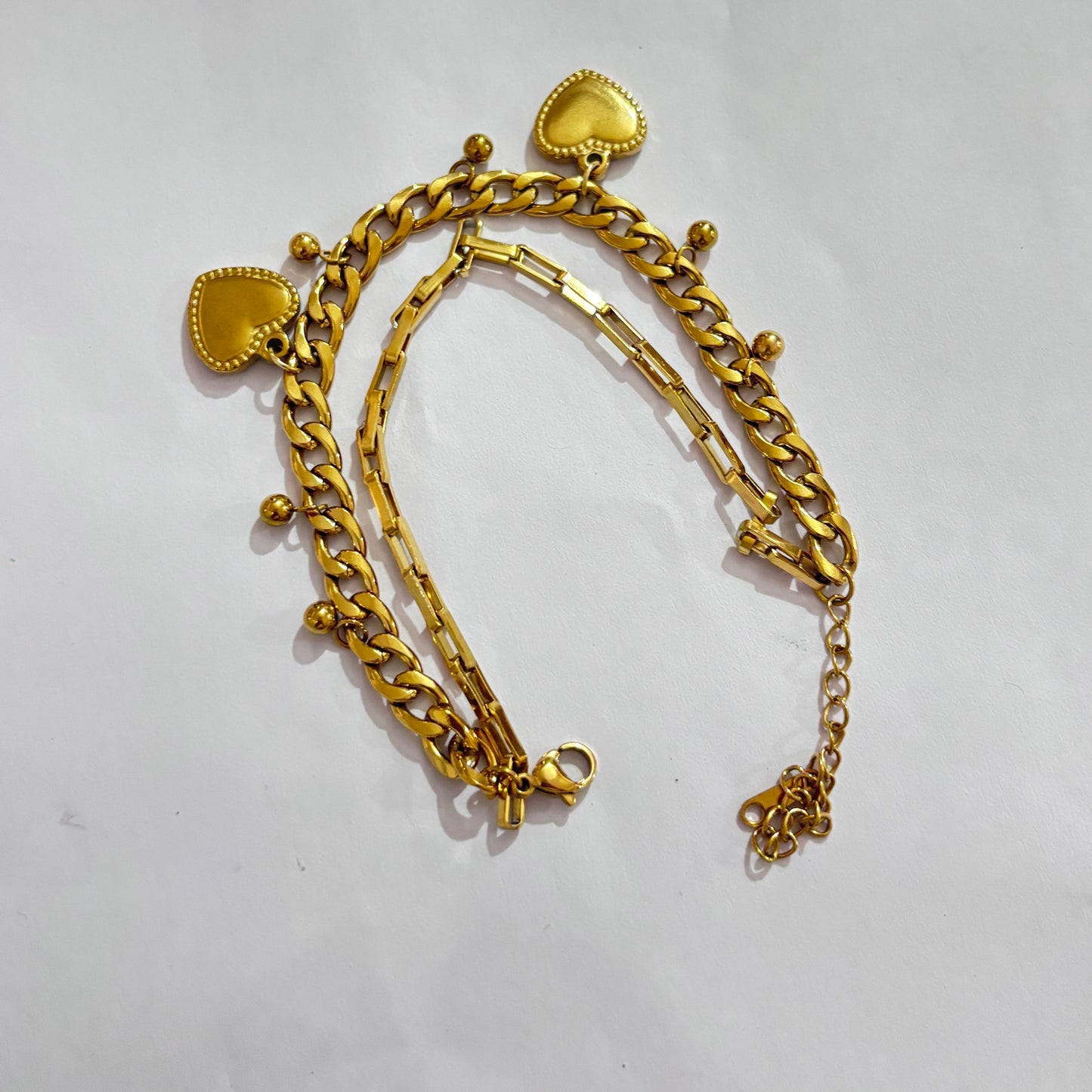 Celeste Heart Charm Layered Bracelet