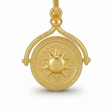 Solara Sun Medallion Necklace – Gold Plated (Brass Base)
