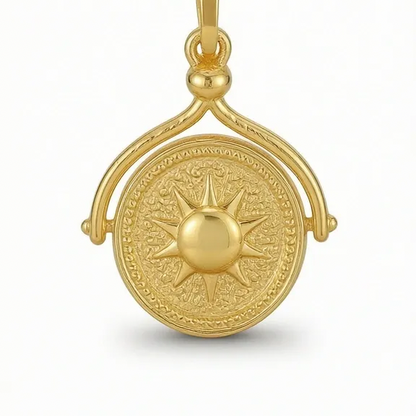 Solara Sun Medallion Necklace – Gold Plated (Brass Base)