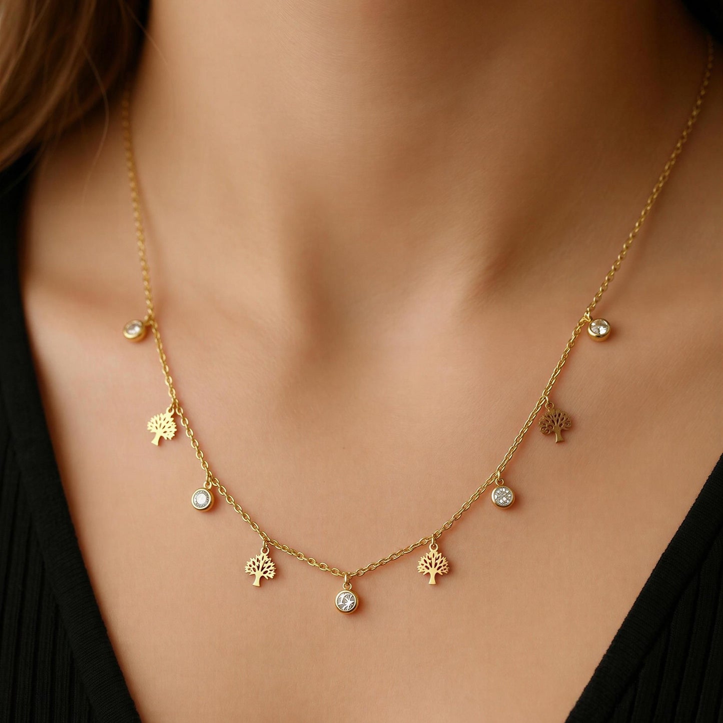 Celeste Tree Charm Necklace