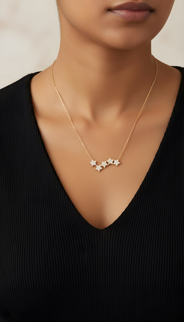 Daisy Drift Floral Necklace – 18K Gold Plated | Ashara Jewels