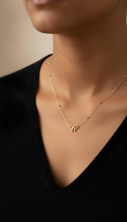 Golden Bow Necklace