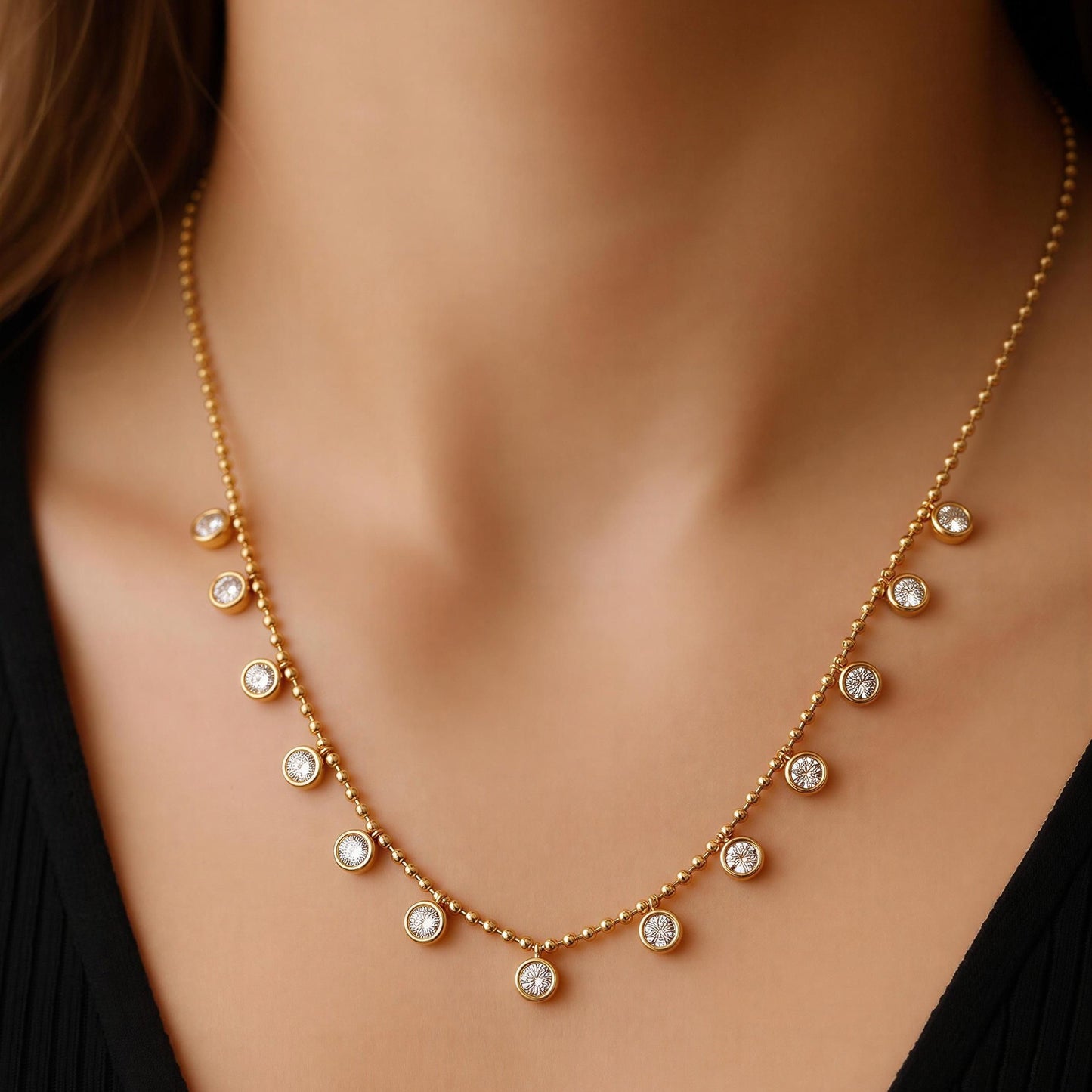 Avira Crystal Cascade Necklace