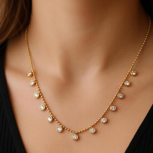 Avira Crystal Cascade Necklace