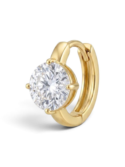 Celeste Solitaire Huggie Earrings