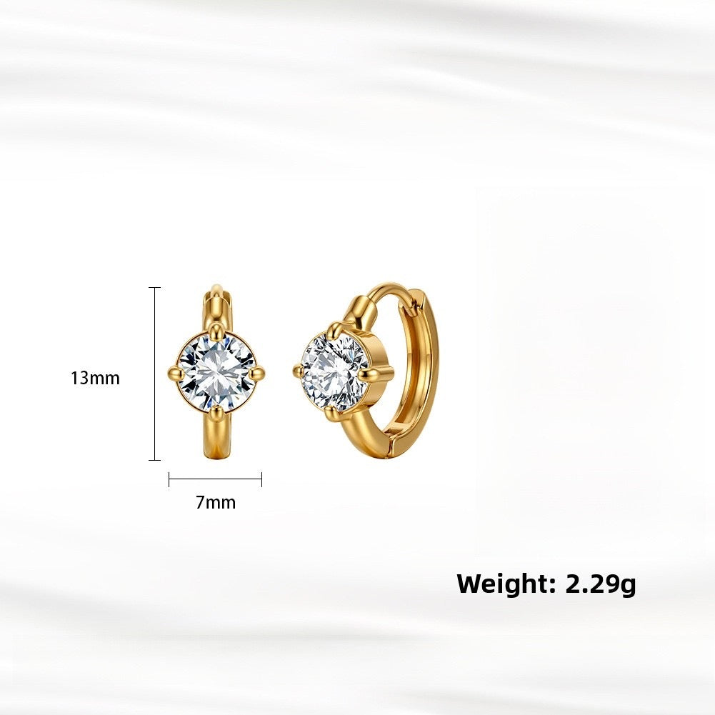 Celeste Solitaire Huggie Earrings